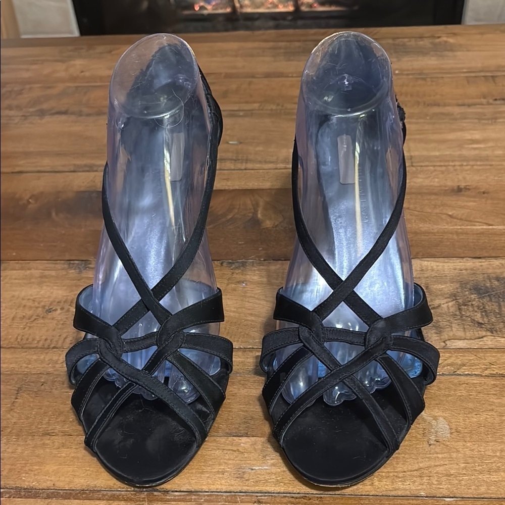 ANTONIO MELANI Black Heels with Intricate Straps